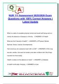 NUR 111 &ndash; Health Assessment Exam 2025 &vert; 100 Q&A with Explanations &vert; Vital Signs&comma; Head-to-Toe&comma; Patient Interview