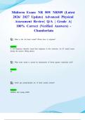 Midterm Exam&colon; NR 509&sol; NR509 &lpar;Latest 2026&sol; 2027 Update&rpar; Advanced Physical Assessment Review&vert; Q&sol;A &vert; Grade A&vert; 100&percnt; Correct &lpar;Verified Answers&rpar; -Chamberlain