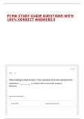 PCMA STUDY GUIDE QUESTIONS WITH 100&percnt; CORRECT ANSWERS&excl;&excl;