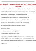 SBB Program &ndash; Certified Questions and 100&percnt; Correct Answers 2025&sol;2026