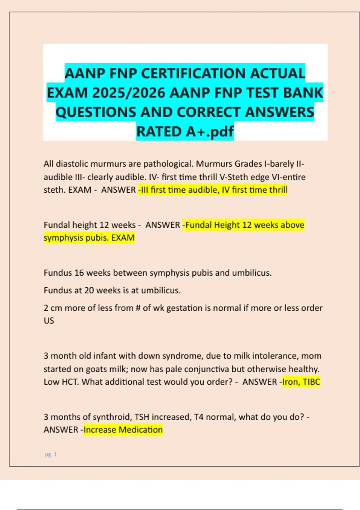 AANP FNP CERTIFICATION ACTUAL EXAM 2025/2026 AANP FNP TEST BANK ...