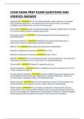 LCSW EXAM PREP EXAM QUESTIONS AND VERIFIED ANSWER&period;