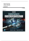 TEST BANK FOR Corporate Cybersecurity 6th Edition by Randall Boyle &comma; ISBN&colon;  9780135339299 &vert;Chapter 1-11&vert; Guide A&plus;