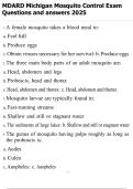 MDARD Michigan Mosquito Control Exam Questions and answers 2025