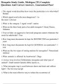 Mosquito Study Guide&comma; Michigan &lpar;7F&rpar; Complete Questions And Correct Answers &comma; Guaranteed Pass&excl;