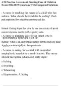 ATI Practice Assessment&colon; Nursing Care of Children Exam 2024&sol;2025 Questions With Completed Solutions
