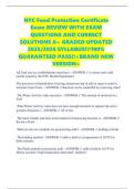 NYC Food Protection Certificate Exam REVIEW WITH EXAM QUESTIONS AND CORRECT SOLUTIONS A&plus; GRADED UPDATED 2025&sol;2026 SYLLABUS&excl;&excl;&excl;100&percnt; GUARANTEED PASS&excl;&excl;<BRAND NEW VERSION>