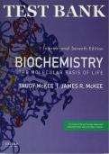 Test Bank for Biochemistry the Molecular Basis of Life 7th Edition by James R&period; McKee&semi; Trudy McKee