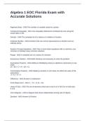 Algebra 1 EOC Florida Exam with Accurate Solutions