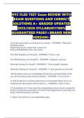 NYC FLSD TEST Exam REVIEW WITH EXAM QUESTIONS AND CORRECT SOLUTIONS A&plus; GRADED UPDATED 2025&sol;2026 SYLLABUS&excl;&excl;&excl;100&percnt; GUARANTEED PASS&excl;&excl;<BRAND NEW VERSION>