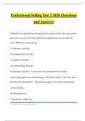 Professional Selling Test 2 2026 Questions and Answers