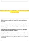 ONCC Practice Exams &ndash; Verified Questions and Answers Graded A&plus;