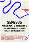 SEP2605 Assignment 2 Semester 2 Memo &vert; Due 25 September 2025