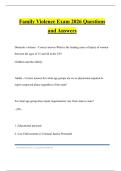 Family Violence Exam 2026 Questions and Answers