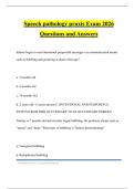 Speech pathology praxis Exam 2026 Questions and Answers