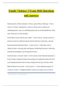 Family Violence 3 Exam 2026 Questions and Answers