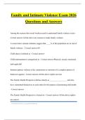 Family and Intimate Violence Exam 2026 Questions and Answers
