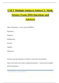 CSET Multiple Subjects Subtest 2&colon; Math&comma; Science Exam 2026 Questions and Answers
