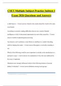 CSET Multiple Subject Practice Subtest 1 Exam 2026 Questions and Answers