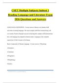 CSET Multiple Subjects Subtest 1 Reading Language and Literature Exam 2026 Questions and Answers