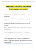 Educational Leadership Praxis Exam 2026 Questions and Answers