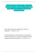 Business Ethics and Strategic Leadership  Practice Questions &comma;Ethics Study Guide Test  Exam 2025 Test Questions And Correct  Verified Answers 