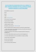 ACAMS PRACTICE QUESTIONS WITH ALL CORRECT & 100&percnt; VERIFIED ANSWERS&vert;ACTUAL COMPLETE EXAM&vert; ALREADY GRADED A&plus; &lpar;JUST RELEASED&rpar;