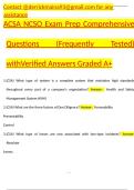 ACSA NCSO Exam Prep Comprehensive Questions &lpar;Frequently Tested&rpar; withVerified Answers Graded A&plus;