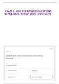 EXAM 2&colon; NSG 124 REVIEW QUESTIONS & ANSWERS RATED 100&percnt;  CORRECT&excl;&excl;