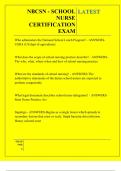 NBCSN - SCHOOL NURSE CERTIFICATION EXAM QUESTIONS AND ANSWERS 2025