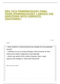 NSG 3153 PHARMACOLOGY FINAL EXAM &lpar;PHARMACOLOGY 1 DRUGS&rpar; 248 QUESTIONS WITH COMPLETE SOLUTIONS&excl;&excl;