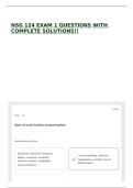 NSG 124 EXAM 1 QUESTIONS WITH COMPLETE SOLUTIONS&excl;&excl;