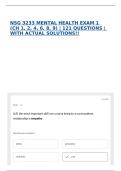 NSG 3233 MENTAL HEALTH EXAM 1 &lpar;CH 1&comma; 2&comma; 4&comma; 6&comma; 8&comma; 9&rpar; &vert; 121 QUESTIONS &vert; WITH ACTUAL SOLUTIONS&excl;&excl;