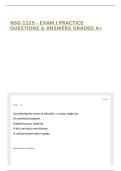 NSG 1125 - EXAM I PRACTICE QUESTIONS & ANSWERS GRADED A&plus;