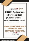 CIC2601 Assignment 5 Portfolio 2025 (Answer Guide) - Due 10 October 2025