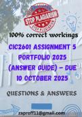 CIC2601 Assignment 5 Portfolio 2025 (Answer Guide) - Due 10 October 2025