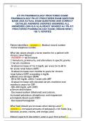 ATI PN PHARMACOLOGY PROCTORED EXAM&sol;  PHARMACOLOGY PN ATI PROCTORED EXAM QUESTION  BANK 2025 ACTUAL EXAM QUESTIONS AND CORRECT  DETAILED ANSWERS &lpar;VERIFIED ANSWERS&rpar; ALL  ANSWERED &lbrace;300&plus;Q & A&rcub; ALREADY GRADED A&plus;&sol; PN ATI  PROCTORED PHARMACOLOGY EXAM &vert; BRAND NEW