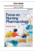 Focus on Nursing Pharmacology Test Bank 8th Edition &vert; Amy M&period; Karch