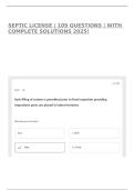 SEPTIC LICENSE &vert; 109 QUESTIONS &vert; WITH COMPLETE SOLUTIONS 2025&excl;