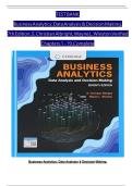 Test Bank for Business Analytics Data Analysis and Decision Making 6th Edition by S. Christian Albright, Wayne L. Winston