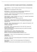 GEORGIA HISTORY EXAM QUESTIONS & ANSWERS