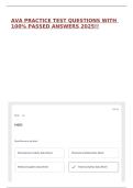 AVA PRACTICE TEST QUESTIONS WITH 100&percnt; PASSED ANSWERS 2025&excl;&excl;