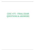 COSC 475 - FINAL EXAM QUESTIONS & ANSWERS
