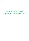 COSC 475 FINAL EXAM QUESTIONS AND ANSWERS