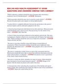 BSN 246 HESI HEALTH ASSESSMENT V1 EXAM  QUESTIONS AND ANSWERS VERIFIED 100&percnt; CORRECT