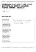OB&sol;PEDS HESI Exam &lpar;2025&rpar; &vert; Latest Verified Questions with Correct Answers &vert; Graded A&plus;
