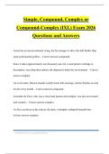 Simple&comma; Compound&comma; Complex or Compound-Complex &lpar;IXL&rpar; Exam 2026 Questions and Answers