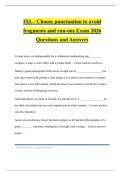 IXL - Choose punctuation to avoid fragments and run-ons Exam 2026 Questions and Answers