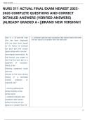 NURS 511 ACTUAL FINAL EXAM NEWEST 2025 2026 COMPLETE QUESTIONS AND CORRECT  DETAILED ANSWERS &lpar;VERIFIED ANSWERS&rpar;  &vert;ALREADY GRADED A&plus;&vert;&vert;BRAND NEW VERSION&excl;&excl; 