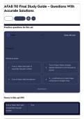 AFAB 110 Final Study Guide &ndash; Questions With Accurate Solutions